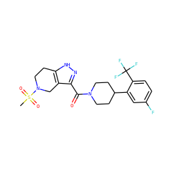 CS(=O)(=O)N1CCc2[nH]nc(C(=O)N3CCC(c4cc(F)ccc4C(F)(F)F)CC3)c2C1 ZINC001772582976