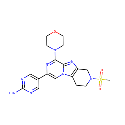 CS(=O)(=O)N1CCc2c(nc3c(N4CCOCC4)nc(-c4cnc(N)nc4)cn23)C1 ZINC000198539390