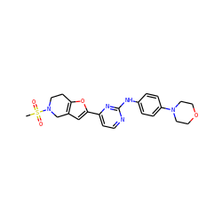 CS(=O)(=O)N1CCc2oc(-c3ccnc(Nc4ccc(N5CCOCC5)cc4)n3)cc2C1 ZINC000205925824