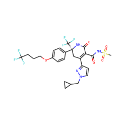 CS(=O)(=O)NC(=O)C1=C(c2ccn(CC3CC3)n2)C[C@](c2ccc(OCCCC(F)(F)F)cc2)(C(F)(F)F)NC1=O ZINC001772616298