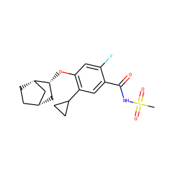 CS(=O)(=O)NC(=O)c1cc(C2CC2)c(O[C@@H]2C[C@@H]3CC[C@H]2C3)cc1F ZINC000216250449