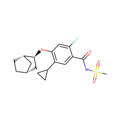 CS(=O)(=O)NC(=O)c1cc(C2CC2)c(O[C@H]2C[C@@H]3CC[C@H]2C3)cc1F ZINC000216250251