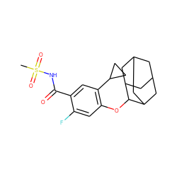 CS(=O)(=O)NC(=O)c1cc(C2CC2)c(OC2C3CC4CC(C3)CC2C4)cc1F ZINC000261078665