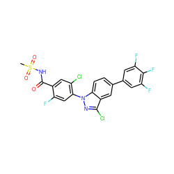CS(=O)(=O)NC(=O)c1cc(Cl)c(-n2nc(Cl)c3cc(-c4cc(F)c(F)c(F)c4)ccc32)cc1F ZINC001772651141