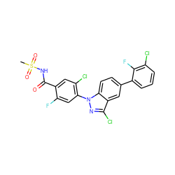 CS(=O)(=O)NC(=O)c1cc(Cl)c(-n2nc(Cl)c3cc(-c4cccc(Cl)c4F)ccc32)cc1F ZINC001772592559