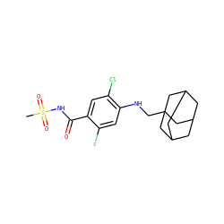 CS(=O)(=O)NC(=O)c1cc(Cl)c(NCC23CC4CC(CC(C4)C2)C3)cc1F ZINC000216198550