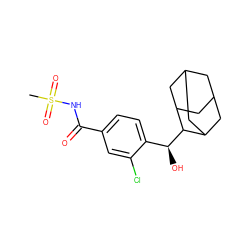 CS(=O)(=O)NC(=O)c1ccc([C@H](O)C2C3CC4CC(C3)CC2C4)c(Cl)c1 ZINC000216253546