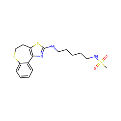 CS(=O)(=O)NCCCCCNc1nc2c(s1)CCSc1ccccc1-2 ZINC000072122747