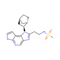 CS(=O)(=O)NCCc1nc2cnc3[nH]ccc3c2n1[C@H]1C[C@H]2CC[C@H]1C2 ZINC000254133187