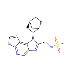 CS(=O)(=O)NCc1nc2cnc3[nH]ccc3c2n1[C@@H]1C[C@H]2CC[C@H]1C2 ZINC000299815557