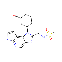 CS(=O)(=O)NCc1nc2cnc3[nH]ccc3c2n1[C@@H]1CCC[C@@H](O)C1 ZINC000095561438