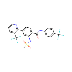 CS(=O)(=O)Nc1cc(-c2ncccc2C(F)(F)F)ccc1C(=O)Nc1ccc(C(F)(F)F)cc1 ZINC000038149577