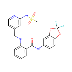 CS(=O)(=O)Nc1cc(CNc2ccccc2C(=O)Nc2ccc3c(c2)OC(F)(F)O3)ccn1 ZINC000028951777