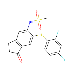 CS(=O)(=O)Nc1cc2c(cc1Sc1ccc(F)cc1F)C(=O)CC2 ZINC000001887701