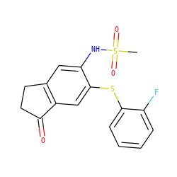 CS(=O)(=O)Nc1cc2c(cc1Sc1ccccc1F)C(=O)CC2 ZINC000013744773