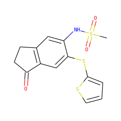 CS(=O)(=O)Nc1cc2c(cc1Sc1cccs1)C(=O)CC2 ZINC000000018924