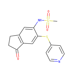 CS(=O)(=O)Nc1cc2c(cc1Sc1ccncc1)C(=O)CC2 ZINC000012352342