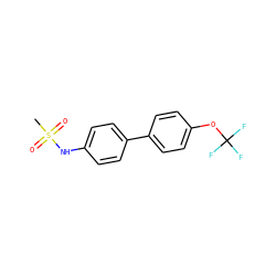 CS(=O)(=O)Nc1ccc(-c2ccc(OC(F)(F)F)cc2)cc1 ZINC000028712000