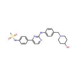 CS(=O)(=O)Nc1ccc(-c2ccnc(Nc3ccc(CN4CCC(O)CC4)cc3)n2)cc1 ZINC000096315968