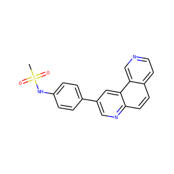 CS(=O)(=O)Nc1ccc(-c2cnc3ccc4ccncc4c3c2)cc1 ZINC000028957595