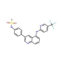 CS(=O)(=O)Nc1ccc(-c2cnc3cccc(Nc4ccc(C(F)(F)F)cn4)c3c2)cc1 ZINC000028957613