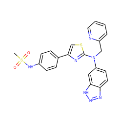 CS(=O)(=O)Nc1ccc(-c2csc(N(Cc3ccccn3)c3ccc4nn[nH]c4c3)n2)cc1 ZINC001772575596