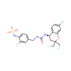 CS(=O)(=O)Nc1ccc(CNC(=O)N[C@@H]2CC(CF)(CF)Oc3cc(Cl)ccc32)cc1F ZINC000169704423