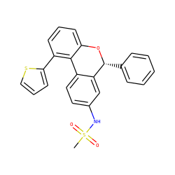 CS(=O)(=O)Nc1ccc2c(c1)[C@@H](c1ccccc1)Oc1cccc(-c3cccs3)c1-2 ZINC000026182701