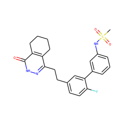 CS(=O)(=O)Nc1cccc(-c2cc(CCc3n[nH]c(=O)c4c3CCCC4)ccc2F)c1 ZINC000169169306
