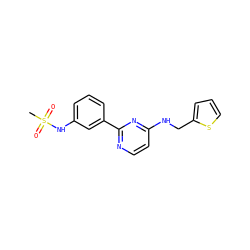 CS(=O)(=O)Nc1cccc(-c2nccc(NCc3cccs3)n2)c1 ZINC000004257420