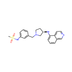 CS(=O)(=O)Nc1cccc(CN2CC[C@@H](Nc3cccc4cnccc34)C2)c1 ZINC000114334951