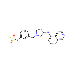 CS(=O)(=O)Nc1cccc(CN2CC[C@H](Nc3cccc4cnccc34)C2)c1 ZINC000114334948
