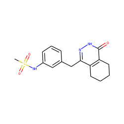 CS(=O)(=O)Nc1cccc(Cc2n[nH]c(=O)c3c2CCCC3)c1 ZINC000167829791