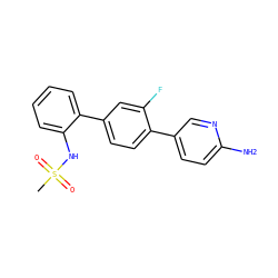 CS(=O)(=O)Nc1ccccc1-c1ccc(-c2ccc(N)nc2)c(F)c1 ZINC000224764031