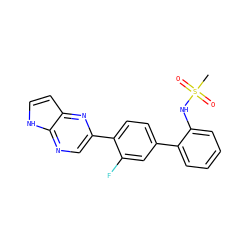 CS(=O)(=O)Nc1ccccc1-c1ccc(-c2cnc3[nH]ccc3n2)c(F)c1 ZINC000224744670