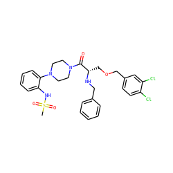 CS(=O)(=O)Nc1ccccc1N1CCN(C(=O)[C@H](COCc2ccc(Cl)c(Cl)c2)NCc2ccccc2)CC1 ZINC000084462358