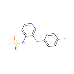 CS(=O)(=O)Nc1ccncc1Oc1ccc(Br)cc1 ZINC000013586673