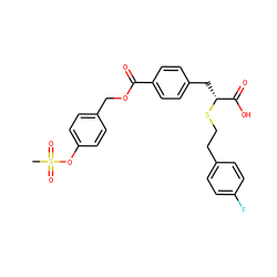 CS(=O)(=O)Oc1ccc(COC(=O)c2ccc(C[C@@H](SCCc3ccc(F)cc3)C(=O)O)cc2)cc1 ZINC000114958885