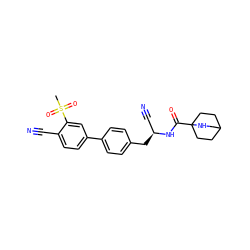 CS(=O)(=O)c1cc(-c2ccc(C[C@@H](C#N)NC(=O)C34CCC(CC3)CN4)cc2)ccc1C#N ZINC000169710002
