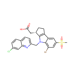 CS(=O)(=O)c1cc(Br)c2c(c1)c1c(n2Cc2ccc3ccc(Cl)cc3n2)[C@H](CC(=O)O)CC1 ZINC000036190291