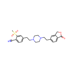 CS(=O)(=O)c1cc(CCN2CCN(CCc3ccc4c(c3)COC4=O)CC2)ccc1C#N ZINC000095561663