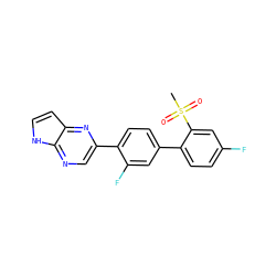 CS(=O)(=O)c1cc(F)ccc1-c1ccc(-c2cnc3[nH]ccc3n2)c(F)c1 ZINC000224745630