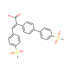 CS(=O)(=O)c1ccc(/C=C(/C(=O)O)c2ccc(-c3ccc(S(C)(=O)=O)cc3)cc2)cc1 ZINC000103166874