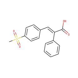 CS(=O)(=O)c1ccc(/C=C(/C(=O)O)c2ccccc2)cc1 ZINC000029061047