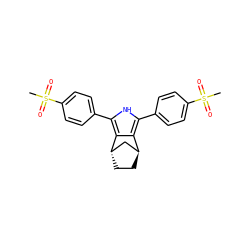 CS(=O)(=O)c1ccc(-c2[nH]c(-c3ccc(S(C)(=O)=O)cc3)c3c2[C@H]2CC[C@H]3C2)cc1 ZINC000100869619
