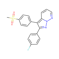 CS(=O)(=O)c1ccc(-c2c(-c3ccc(F)cc3)nn3ncccc23)cc1 ZINC000028388737