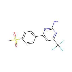 CS(=O)(=O)c1ccc(-c2cc(C(F)(F)F)nc(N)n2)cc1 ZINC000043070636