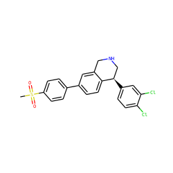 CS(=O)(=O)c1ccc(-c2ccc3c(c2)CNC[C@H]3c2ccc(Cl)c(Cl)c2)cc1 ZINC000114511649