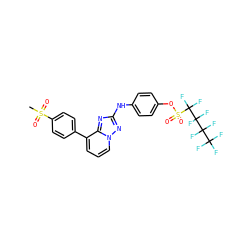 CS(=O)(=O)c1ccc(-c2cccn3nc(Nc4ccc(OS(=O)(=O)C(F)(F)C(F)(F)C(F)(F)C(F)(F)F)cc4)nc23)cc1 ZINC000164431035