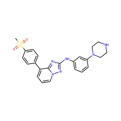 CS(=O)(=O)c1ccc(-c2cccn3nc(Nc4cccc(N5CCNCC5)c4)nc23)cc1 ZINC000096169703